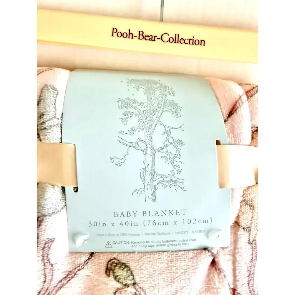 Pooh Bear Collection Winnie The Pooh Pink Ribbon Baby Blanket Neck Pillow Set